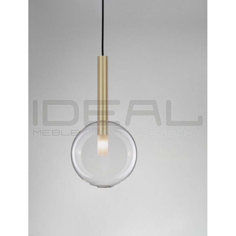 Lampa wisząca Laboratory Sphere bezbarwne szkło złote detale