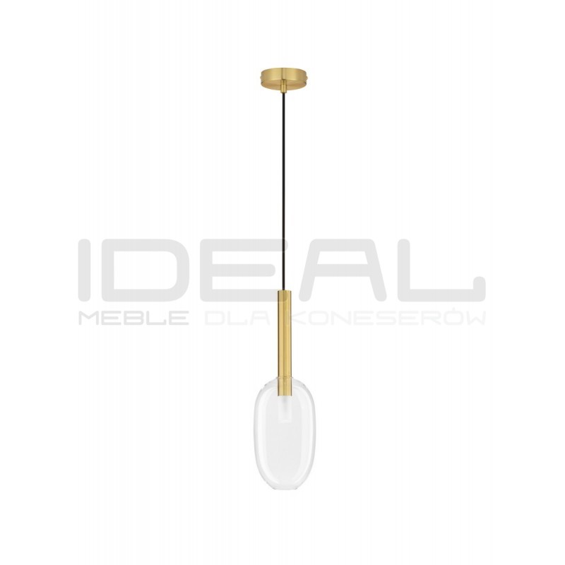 Lampa wisząca Laboratory Cylinder bezbarwne szkło złote detale