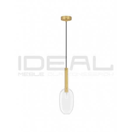 Lampa wisząca Laboratory Cylinder bezbarwne szkło złote detale