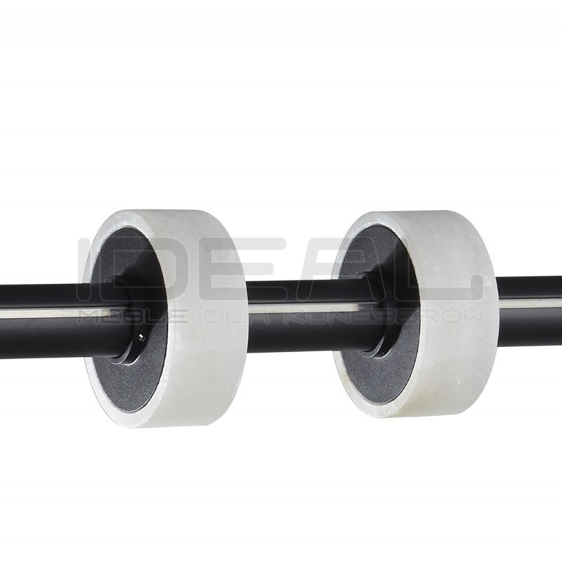 LAMPA WISZĄCA POZIOMA RINGO LED CZARNA 150 z marmurowymi pierścieniami