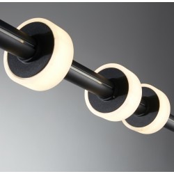 LAMPA WISZĄCA POZIOMA RINGO LED CZARNA 150 z marmurowymi pierścieniami