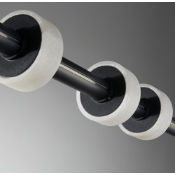 LAMPA WISZĄCA POZIOMA RINGO LED CZARNA 150 z marmurowymi pierścieniami