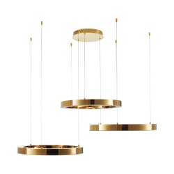 Lampa wisząca glamour Ring Circle 60+60+60 LED złota połysk
