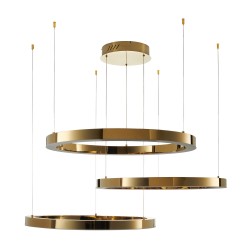 Lampa wisząca glamour Ring Circle 80+80+80 LED złota połysk