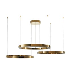 Lampa wisząca glamour Ring Circle 80+80+80 LED złota połysk