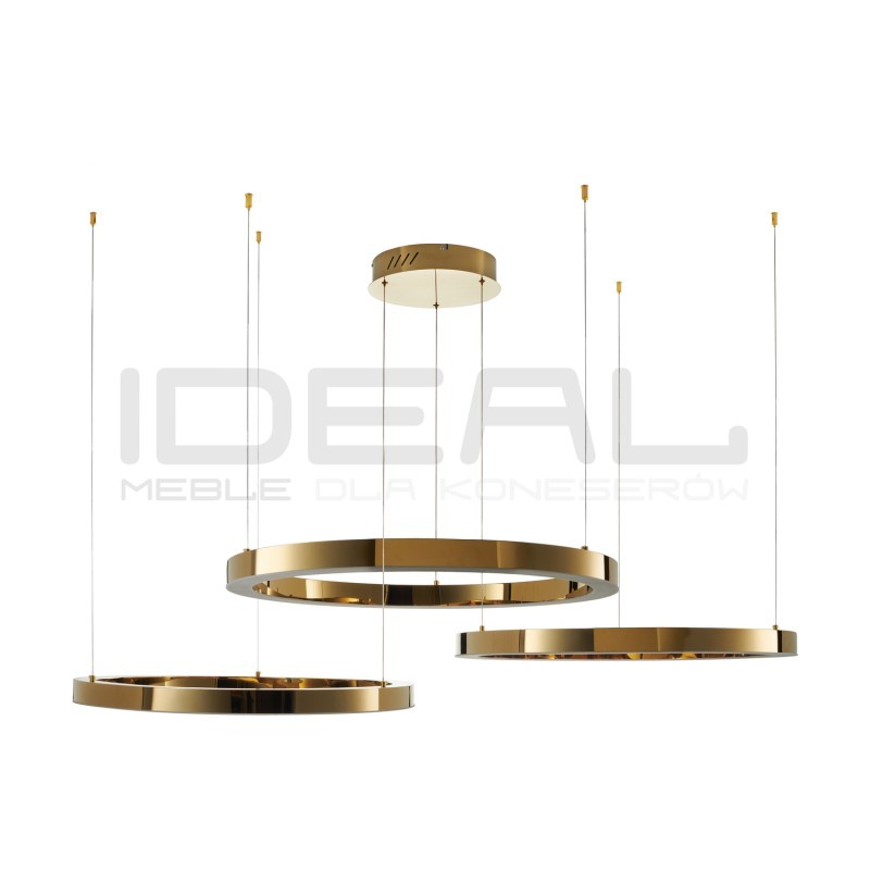 Lampa wisząca glamour Ring Circle 80+80+80 LED złota połysk