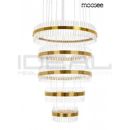 Duża Lampa wisząca glamour GHIA 5 złota