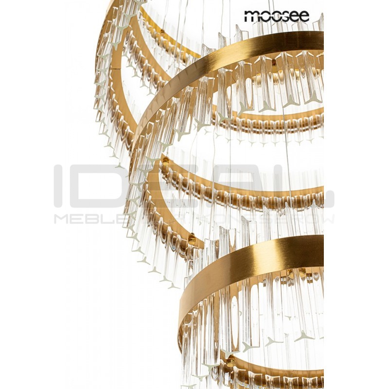 Duża Lampa wisząca glamour GHIA 5 złota