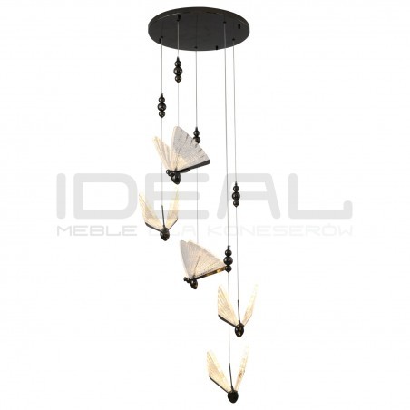 Lampa wisząca glamour BEE Motyl 5 Czarna