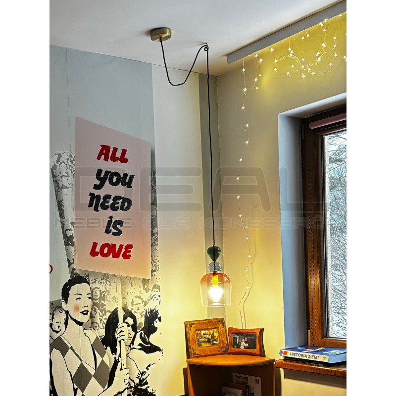 Szklana lampa wisząca Rainbow różowa kolorowe szkło