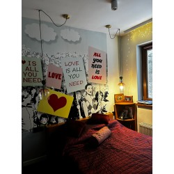 Szklana lampa wisząca Rainbow różowa kolorowe szkło