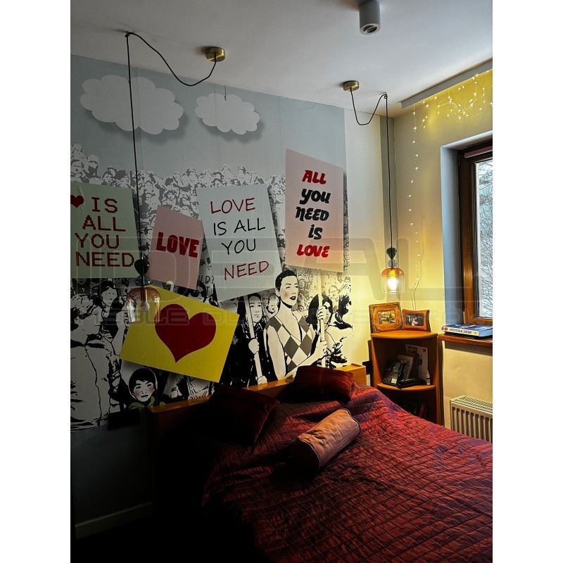 Szklana lampa wisząca Rainbow różowa kolorowe szkło