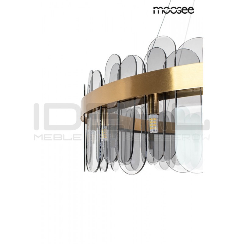 Lampa wisząca glamour NEMO z dymionymi kloszami 90 złota