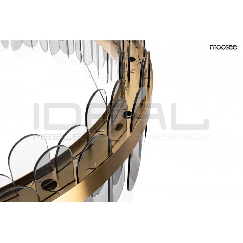 Lampa wisząca glamour NEMO z dymionymi kloszami 90 złota