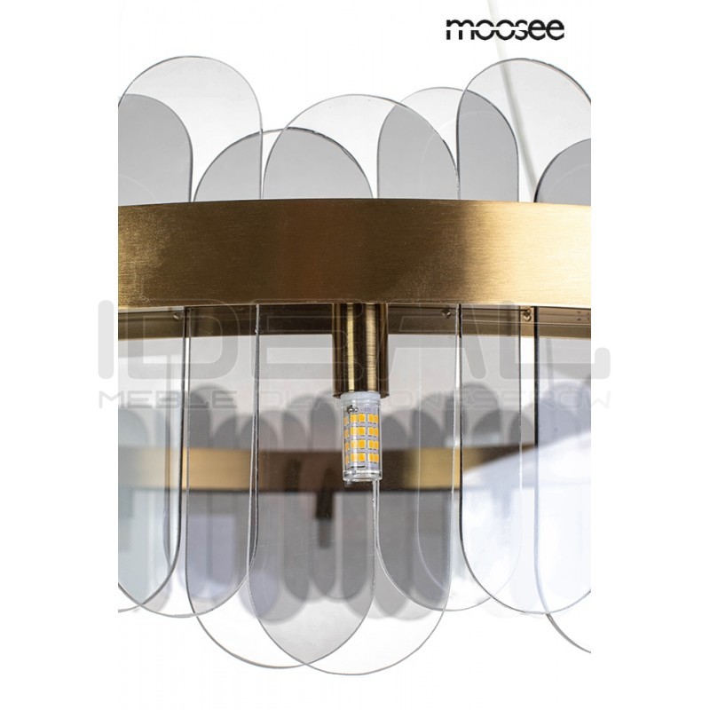 Lampa wisząca glamour NEMO z dymionymi kloszami 90 złota