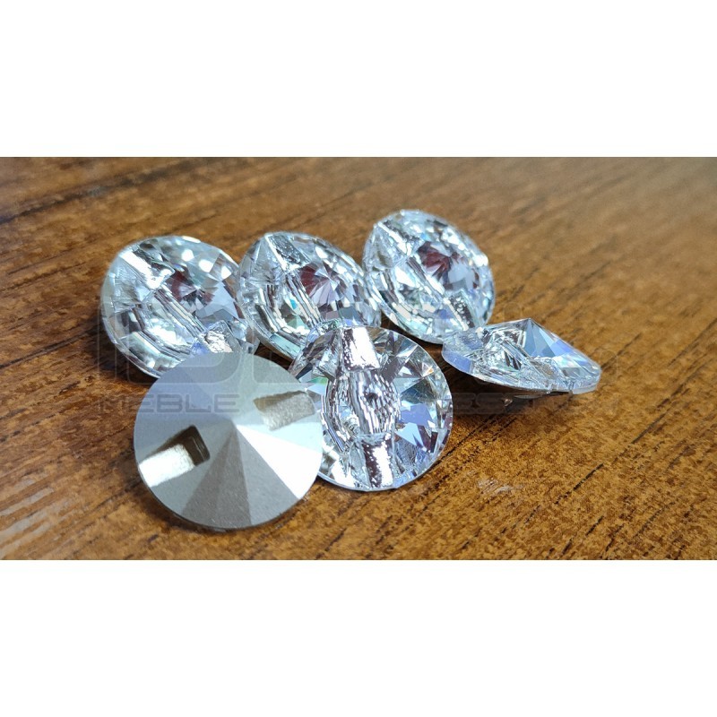 Guziki tapicerskie kryształowe kryształki Glash 18 MM 3015 Crystal