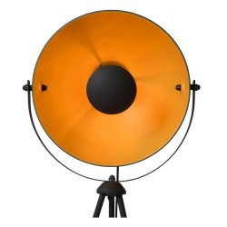 Lampa podłogowa na trójnogu Reflektor czarno zlota