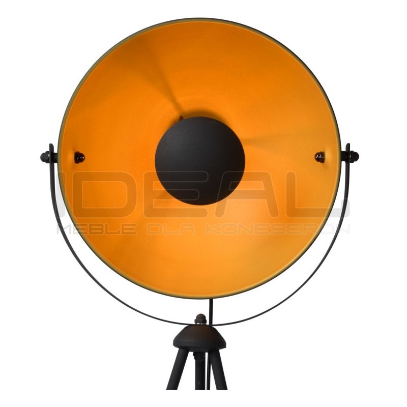Lampa podłogowa na trójnogu Reflektor czarno zlota
