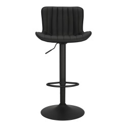 Obrotowy Hoker regulowany Bruno z oparciem czarny