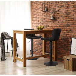 Obrotowy Hoker regulowany Bruno z oparciem czarny