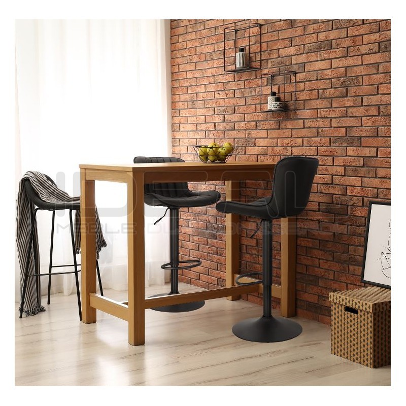 Obrotowy Hoker regulowany Bruno z oparciem czarny