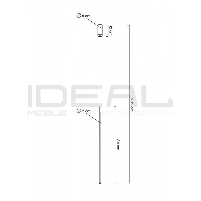 Lampa wisząca biała rurka Ombre 80
