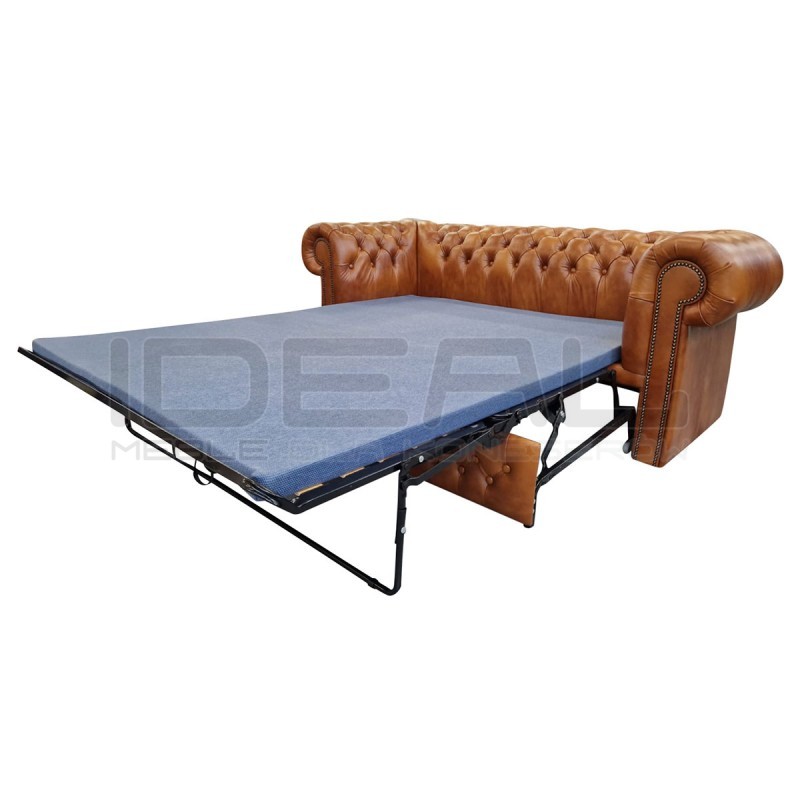 Sofa Chesterfield Classic Skóra Dubai Plus Rozkładana 3 os.