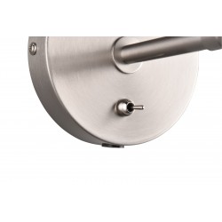 Kinkiet Pelikan z włącznikiem srebrny