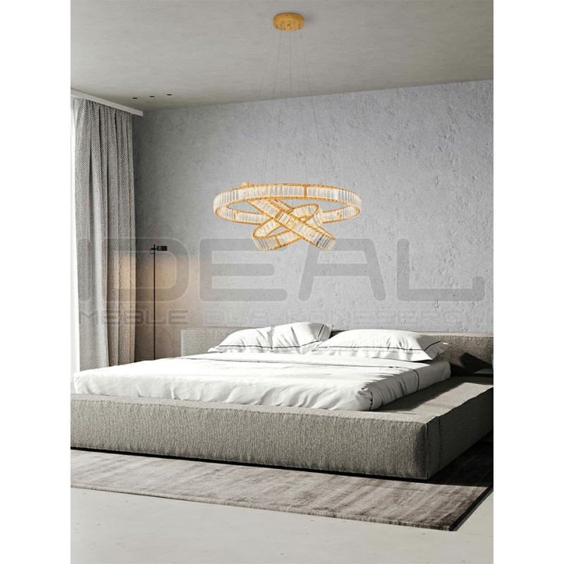 Lampa wisząca glamour potrójna LIBERTY złota