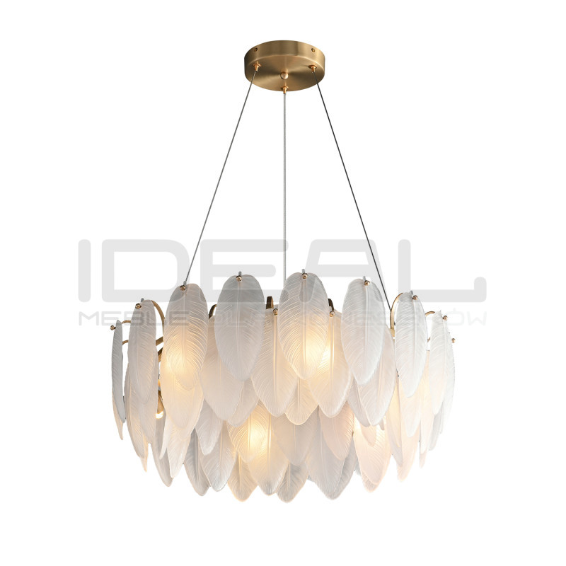 Lampa wisząca Glamour PIUMA 60 białe pióra