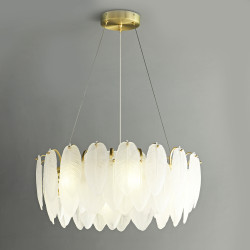 Lampa wisząca Glamour PIUMA 60 białe pióra