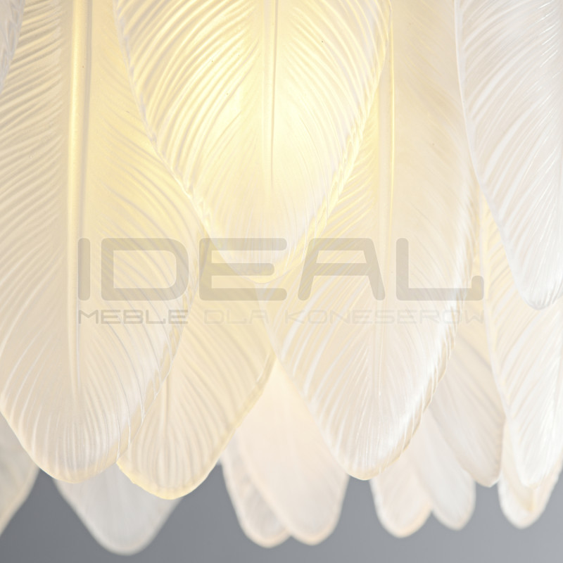 Lampa wisząca Glamour PIUMA 60 białe pióra