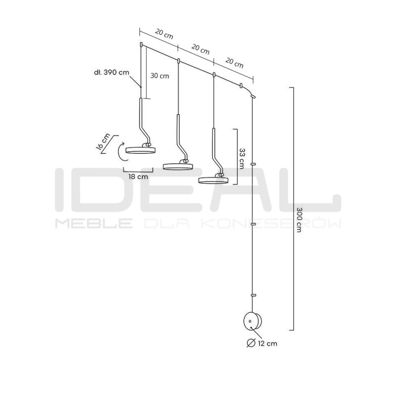 Kinkiet wiszący FLAT 3