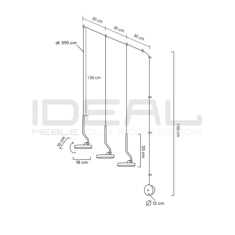 Kinkiet wiszący FLAT 3