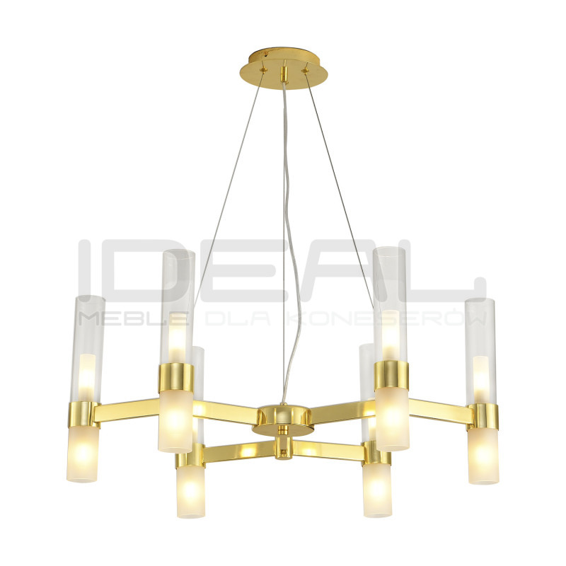 Lampa wisząca glamour Candela 6 ramienna złota 70