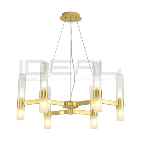 Lampa wisząca glamour Candela 6 ramienna złota 70