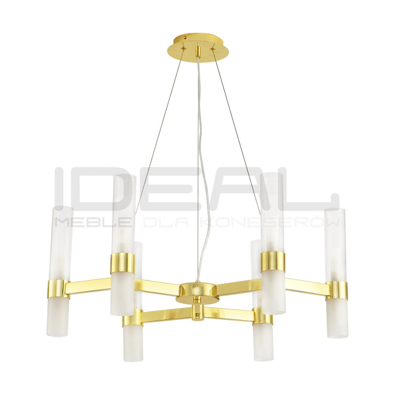 Lampa wisząca glamour Candela 6 ramienna złota 70