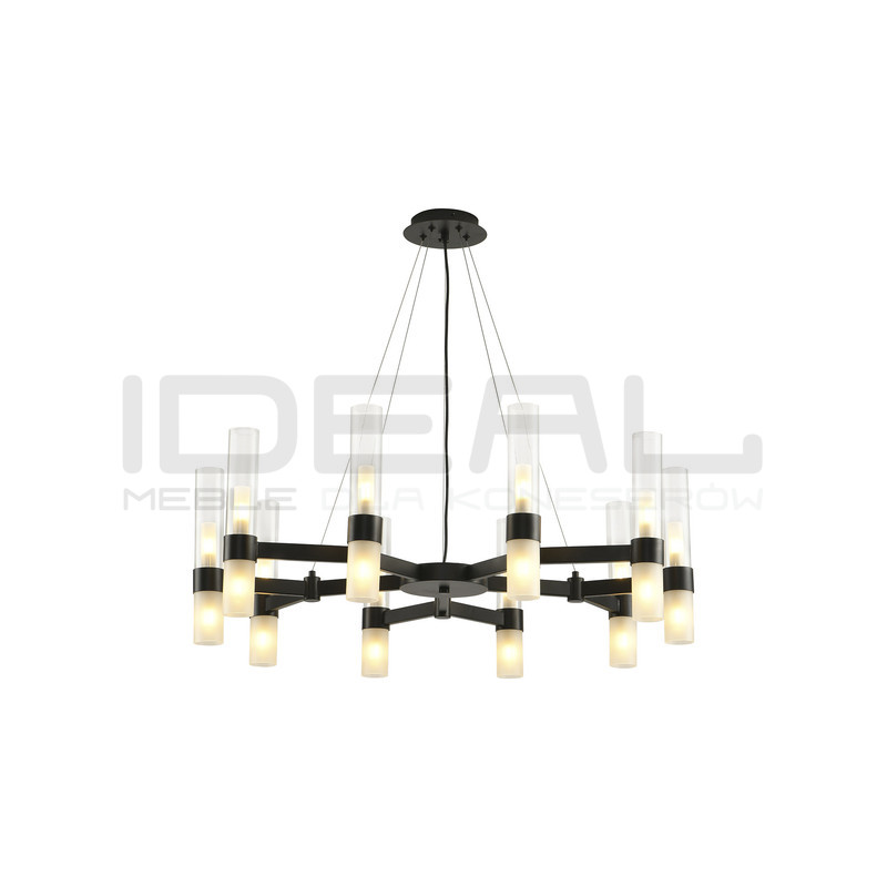Lampa wisząca Candela 10 ramienna czarna 85