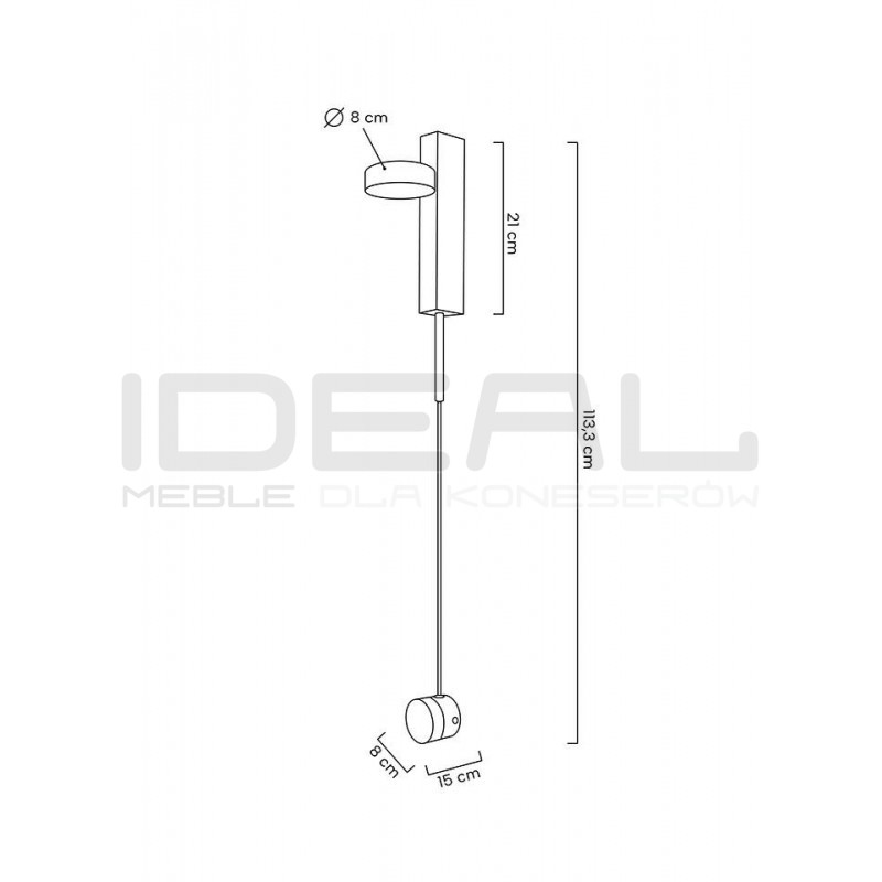 Kinkiet regulowany glamour CLARID złoty