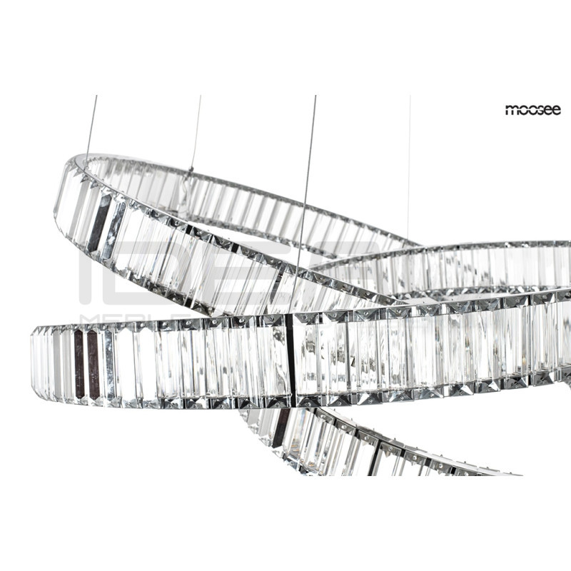 Kryształowa Lampa wisząca WAVE 75 chrom