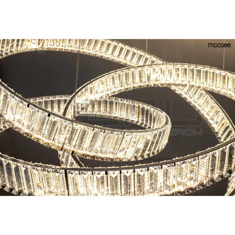 Kryształowa Lampa wisząca WAVE 75 chrom