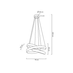 Kryształowa Lampa wisząca WAVE 75 chrom