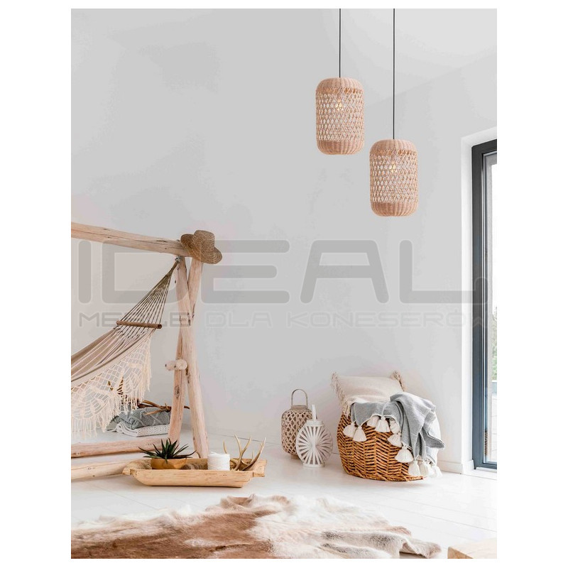 Lampa wisząca boho Banda Cylinder rattan