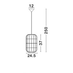 Lampa wisząca boho Banda Cylinder biała rattan