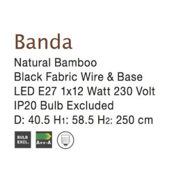Lampa wisząca boho Banda Cylinder rattan