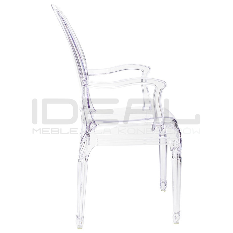 Krzesło glamour przezroczyste PRINCE ARM