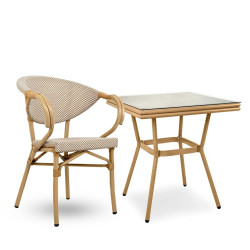 Stół Boho Bistro Paris rattan