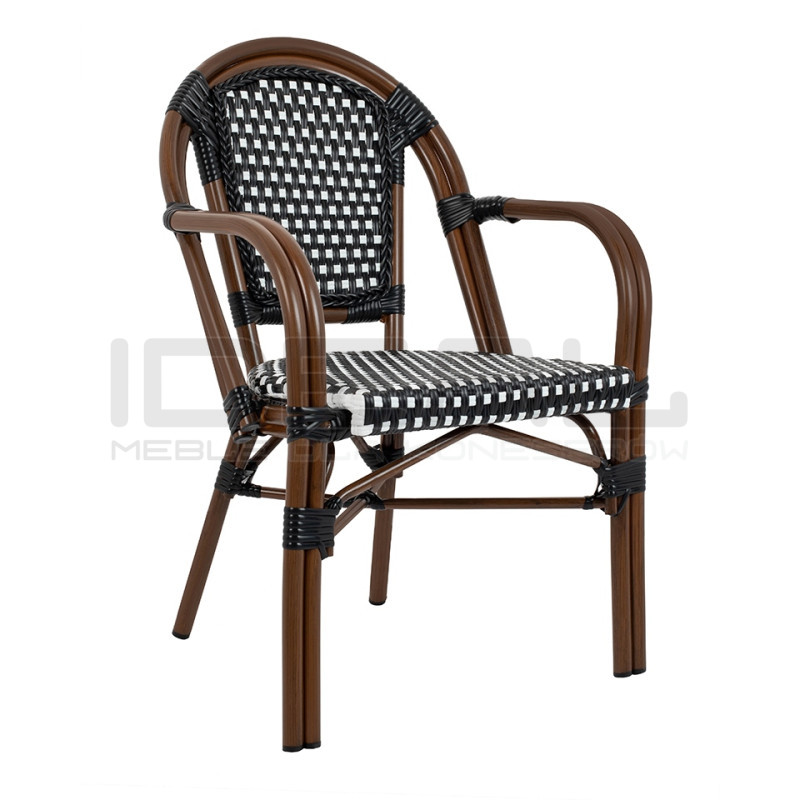 Krzesło Boho Caffe Paris z podłokietnikami