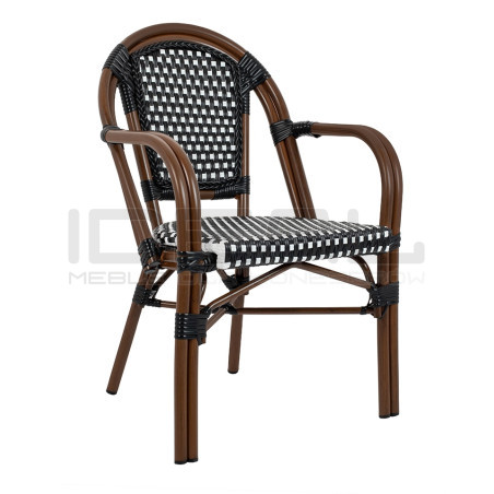 Krzesło Boho Caffe Paris z podłokietnikami