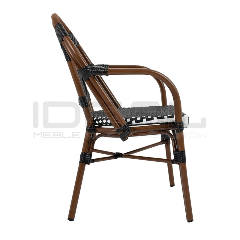 Krzesło Boho Caffe Paris z podłokietnikami